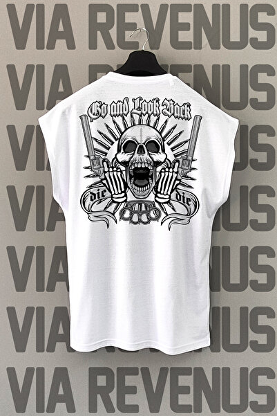 Vordevia Bela sportska majica - Die Die Back Štampano , bez rukava