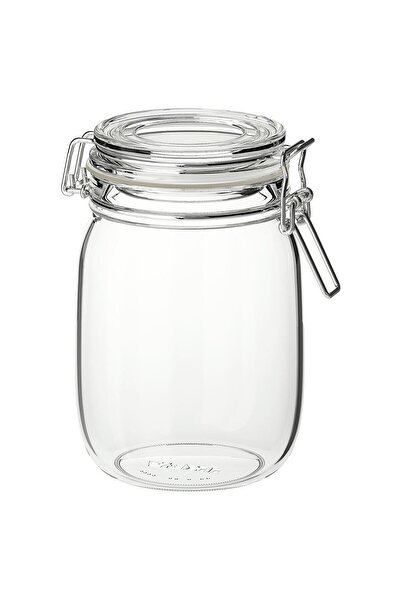 IKEA Kapaklı cam kavanoz, cam, 1 lt