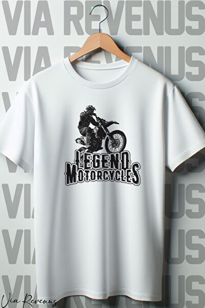Vordevia Legend motocikli Štampano Oversize kroj beli T-shirt