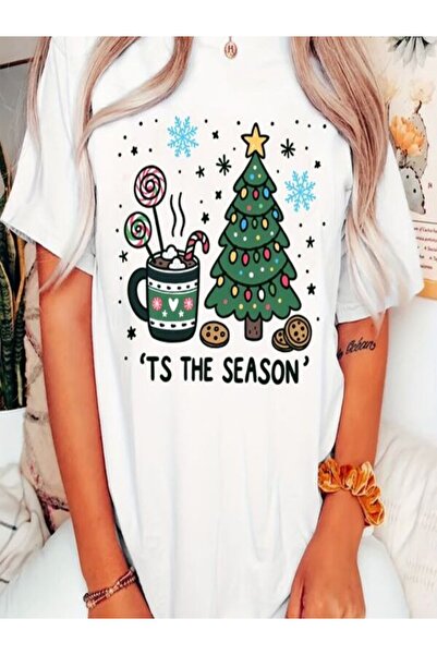 CLASSY.MODA Γυναικείο T-Shirt Single Jersey - Λευκό εμπριμέ μπλουζάκι με κοντό μανίκι με λαιμόκοψη