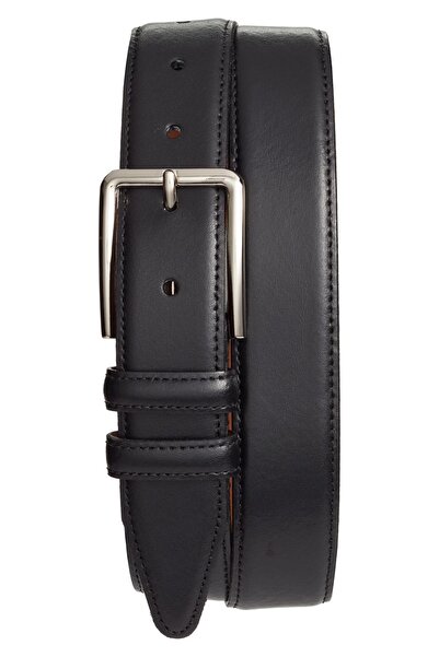 MEN 'S BLACK LUXURY LEATHER BELT