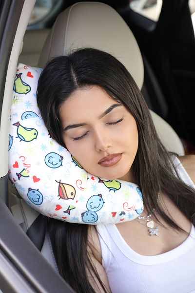minufco Orthopedic Travel Neck Pillow - for Car, Bus and Airplane Travel