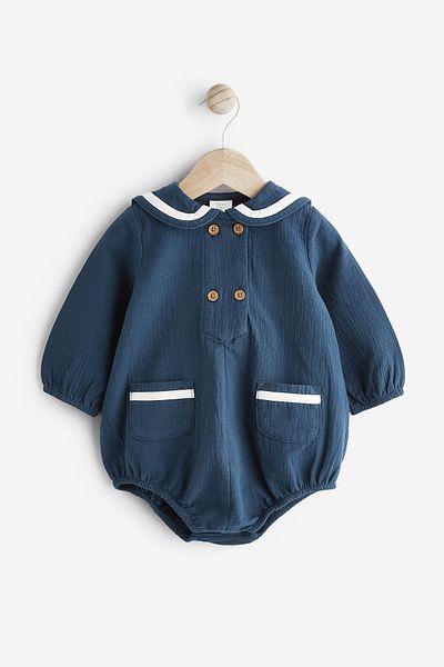 Next Baby Denim Casual Romper Socks Set
