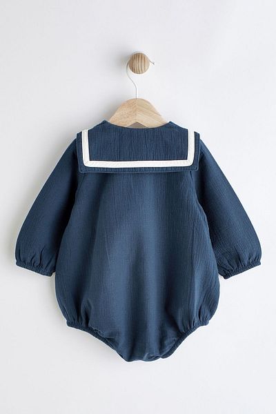 Next Baby Denim Casual Romper Socks Set