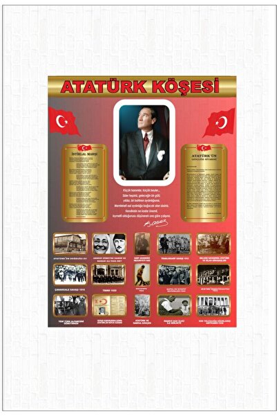 Göktuğ Hediyelik Atatürk Köşesi Vinil Baskı Okullar Için 70x50 Cm Vinil Baskı