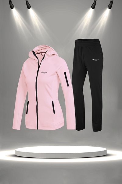 POSEIDON STORM Plus Size Women's Powder New Supra Combed Cotton Stretch Fabric Special Design Tracksuit Set (4Xl-10Xl)