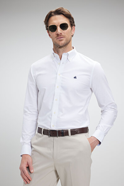 BROOKS BROTHERS Erkek Siyah-Kahverengi %100 Deri Kemer