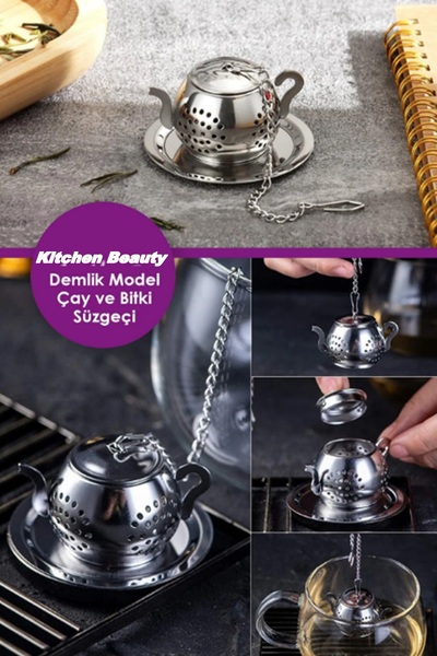 Kitchen Beauty Demlik Model Çelik Çay Bitki Çayı Demleme Süzgeci | Çay Kahve ...