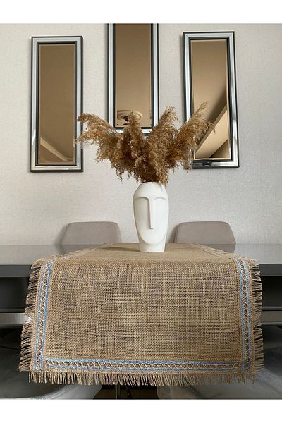 Parla Life 40x90 εκ. Μπλε γιούτα Runner - Ριγέ ύφασμα