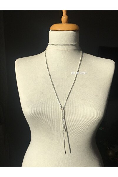 pop up store Kristal Taşlı Dolama Görünümlü Choker Kolye