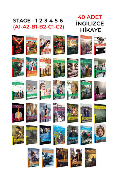 Kapadokya Yayınları İNGİLİZCE HİKAYE A1 SEVİYESİ A2 SEVİYESİ B1 SEVİYESİ B2 SEVİYESİ C1 SEVİYESİ C2 SEV. TOPLAM 40 KİTAP