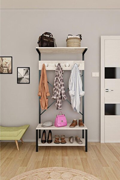 Tiryaki Aksesuar Metal Portmanto Askılık Vestiyer Ayakkabılık Dolabı Barok Be...