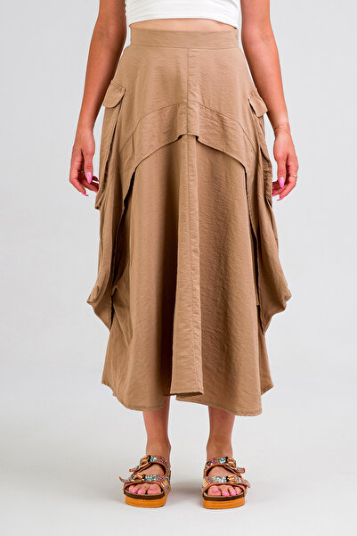 Bold & Young Women's - Parachute Fabric Cargo Molded Zippered Skirt