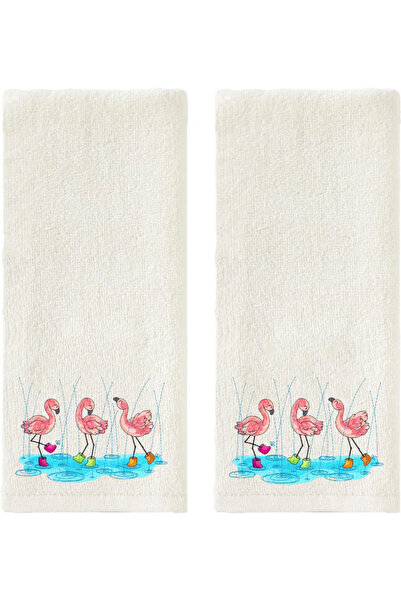 Ursa منشفة أطفال مطرزة فلامينجو راقصة في المطر 2 قطعة 30×50