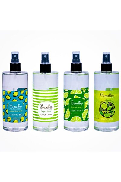 Pomellos Lıme& Lemon 4'lü Kolonya Seti (4x400 ml), Spreyli, 80 Derece,