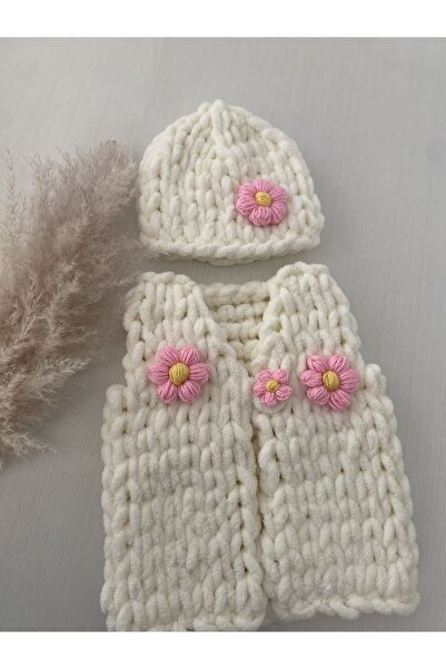 ÖRGÜCÜ DESİGN Puffy Bebek Yelek Bere takımı