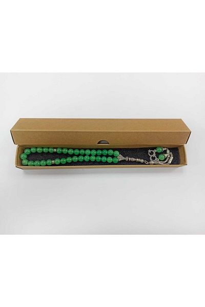 Yüksel Boncuk 8mm Aventurine Natural Stone - Alpaca Rosary, Spare String and Knot Hiding