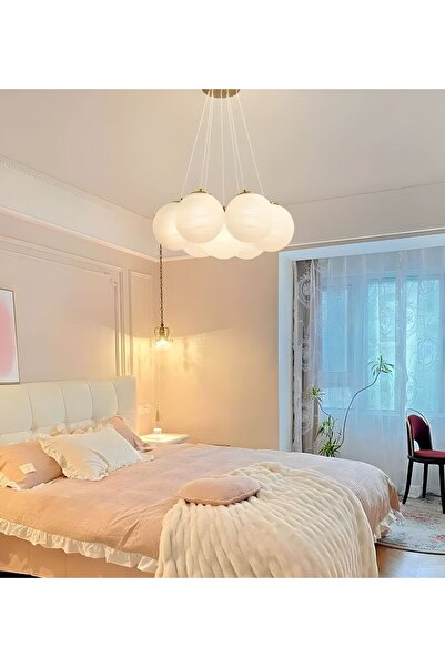 RONİSU AYDINLATMA 7'li Cam Küre Asılı Oturma Odası