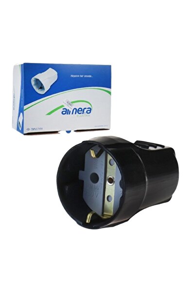 EMİNSAN 10 Adet Siyah Topraklı Dişi Fiş