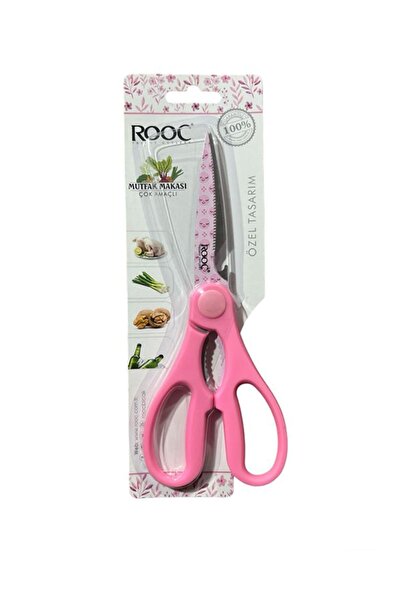Rooc Esnaf işi Rooc Çok Amaçlı Mutfak Makası Pembe Deseli