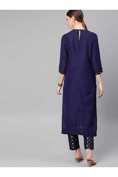 Vishudh By Styli 3/4 Sleeve Cotton Kurta & Trouser Co-Ords