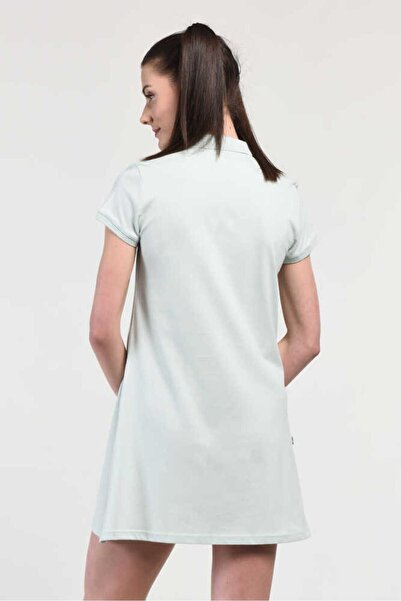 UCLA Madeira Blue Polo Collar Embroidered Women's Dress