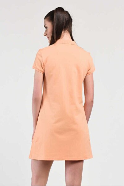 UCLA Madeira Orange Polo Collar Embroidered Women's Dress