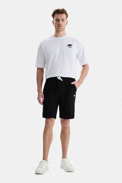 UCLA CLARION Black Pique Shorts Embroidered Men's Knitted Shorts