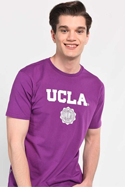 UCLA Gayley Purple okrugla kragna Štampano muška majica