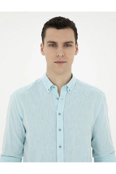 Pierre Cardin Мъжка ленена риза Pierre Cardin Regular Fit - Bohai G021SZ004.000.1843438