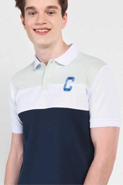 UCLA Claremont Blue Polo Collar Embroidered Men's T-shirt