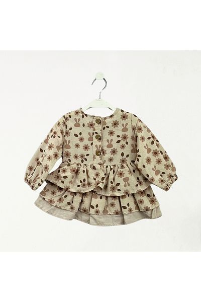 For My Baby Fou Baby Flower Printed Robe Dress