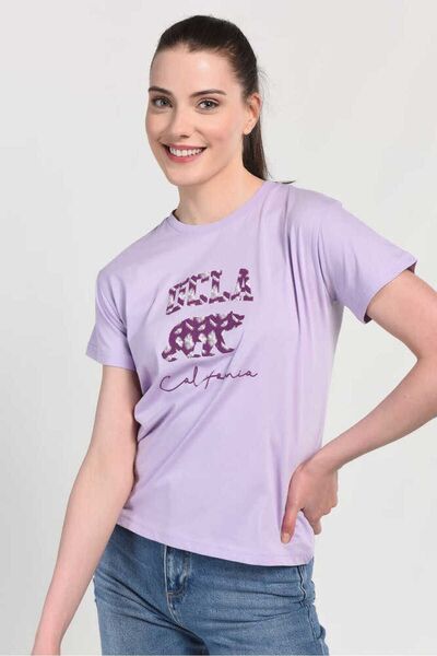 UCLA Γυναικείο μπλουζάκι Allison Lilac Crew Neck με στάμπα