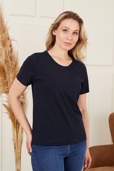 RMG Crew Neck Plus Size Navy Blue T-Shirt