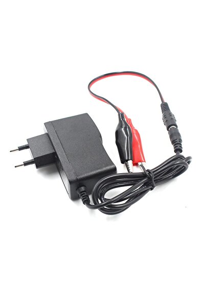Devre Dünyası 12v 1000ma Kurşun Asit Kuru Akü Şarj Adaptörü Akü Takviye Cihazı Soketli Krokodilli