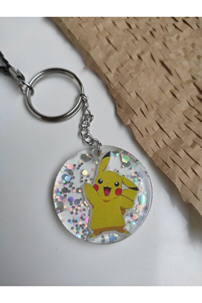 Pikachu Pokemon Keychain with Leather Accessory