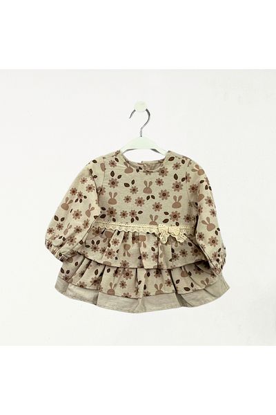 For My Baby Fou Baby Flower Printed Robe Dress