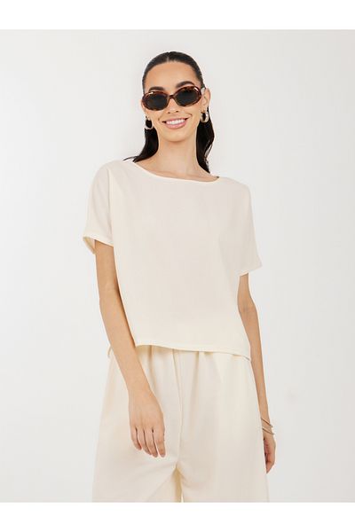 Take Two By Styli Boat Neck Boxy Fit T-Shirt & Cropped Pants Co-Ords