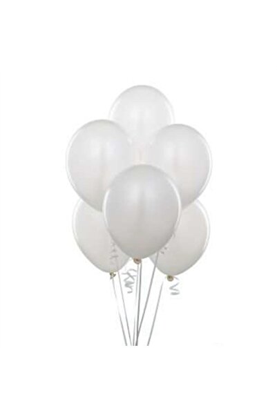 Doğumgünü Marketim Metallic Balloon 10 Pieces White