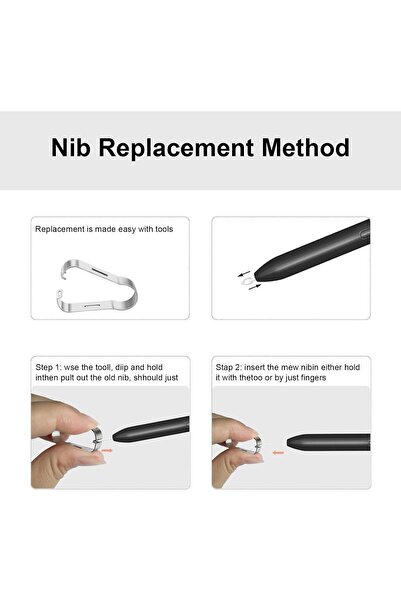 TEKNETSTORE S-Pen Spare Pen Tip and Mounting Device - 5 Spare Pen Tips, Compatible with All S-Pen Models