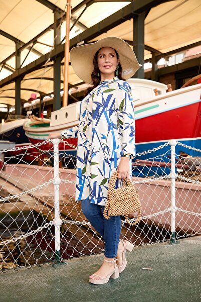 wearon tekstil Long Patterned Women's Tunic Shirt