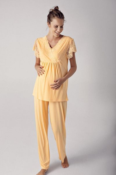 Artış Flexible Viscous Women's Maternity Pajama Set - Short Sleeve 13208