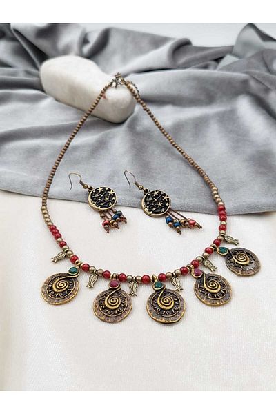takitokaciniz Handmade Authentic Necklace Earring Set