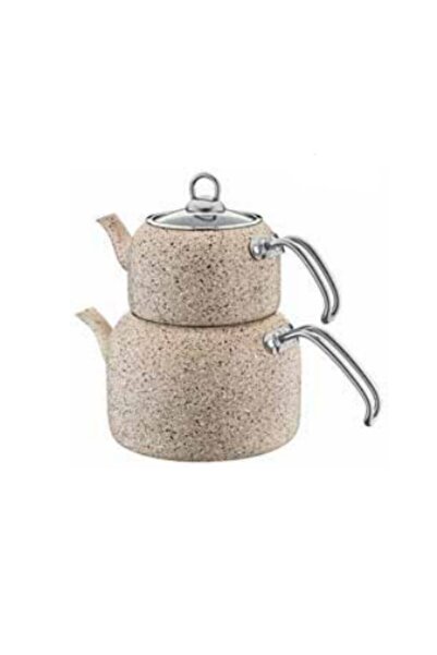 Remetta Granit Delux Büyük Boy Çaydanlık Seti (Bej)