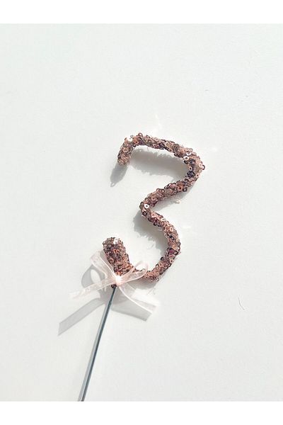 COOLMINIES 3 Year Old Birthday Ornament Set - Cake, Decoration and Flake Sequin