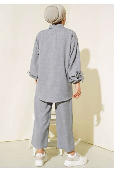 YILMAZBARMAZ women's buttoned linen double suit