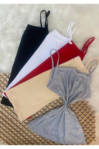 MİSS ELİZZA Solid Color Rope Strap Athlete 5 Pieces