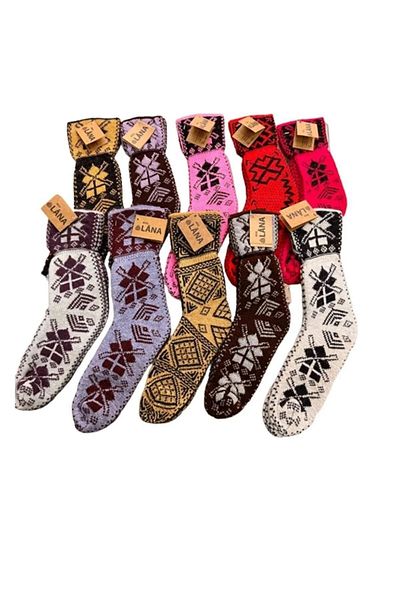 Miss Lana Authentic (3 PAIRS) Local Socks Wool Knitted Woven (MIXED COLORS)