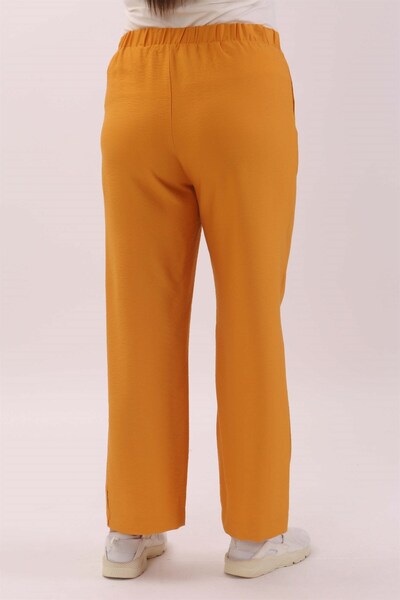 Metpoint Plus Size Linen Mustard Trousers