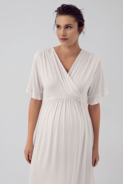 Artış Flexible Viscous Maternity Nightgown - Short Sleeve and Lycra